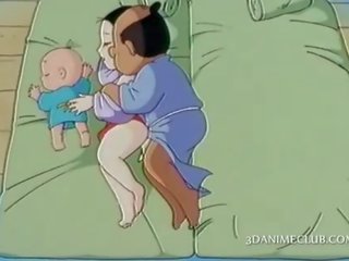 Pasionante anime bashkëshort ngulje i vështirë e tij wifes pidh