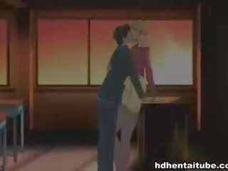 Đáng yêu hentai cô gái tóc vàng cứng khoan trong tất cả lỗ