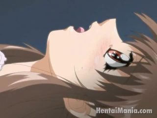 Agreeable animen ragata få rosa skallig fitta slickade av henne ung människa