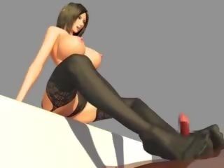 3D Woman with Big Tits Gives Foot Rub and Fucks: adult video af