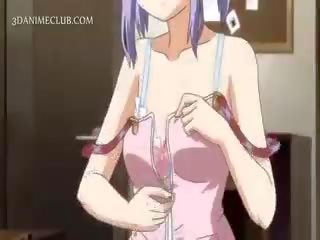Shy Hentai Doll In Apron Jumping Craving putz In Bed