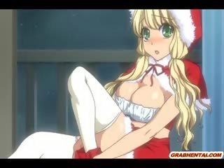 Prsatá anime santa těžký poking a creampie