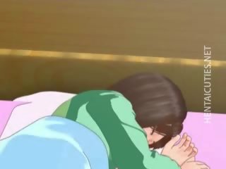 Pleasant 3d anime mladý žena mít a mokrý sen