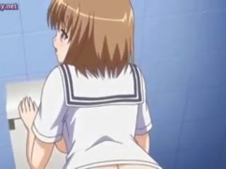 Jovem grávida anime minx com redondo tetas