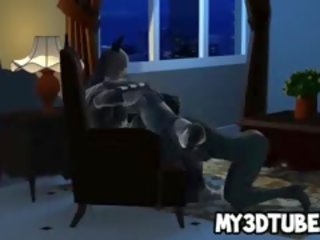 Magnificent 3D Catwoman Sucks On Batmans Rock Hard johnson