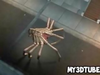 Foxy 3D Blonde goddess Fucked By Two Alien Spiders