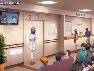 Грудаста аніме медсестра лиже великий peter